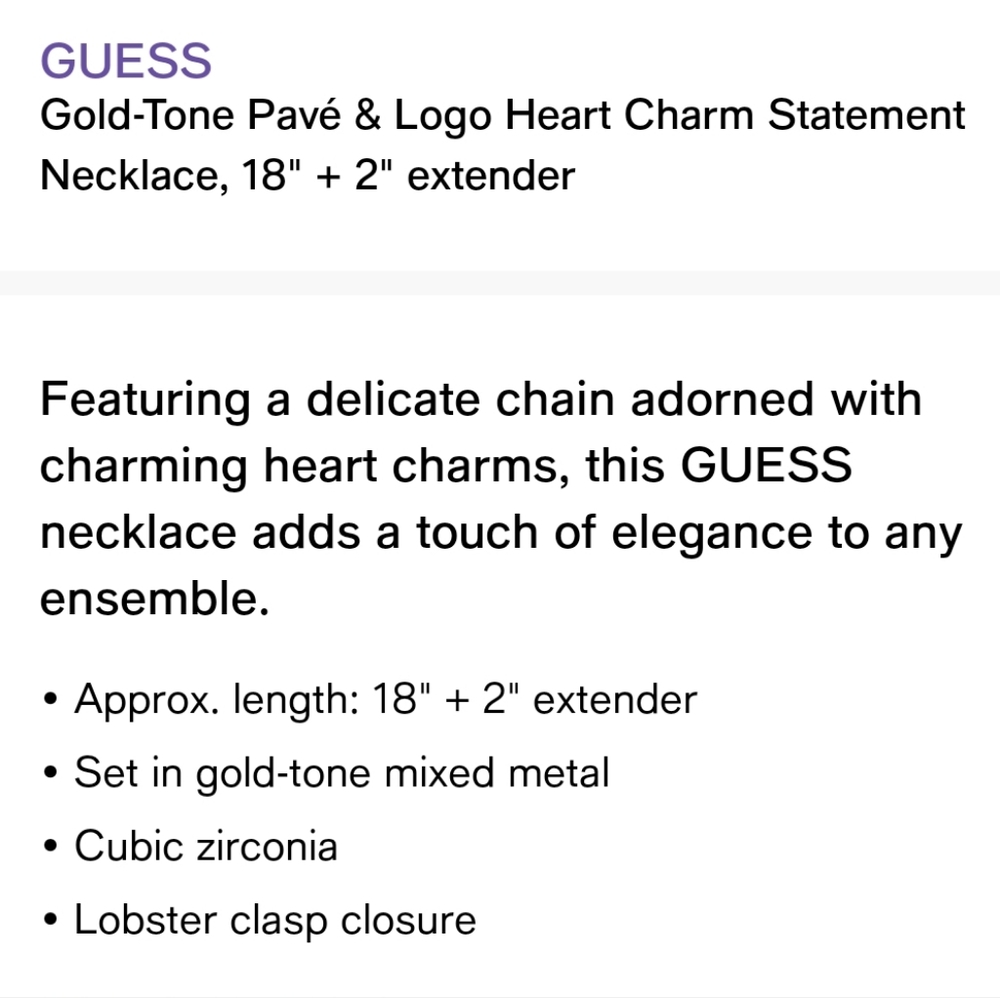 Guess Hearts Necklace - Picture 3 of 5